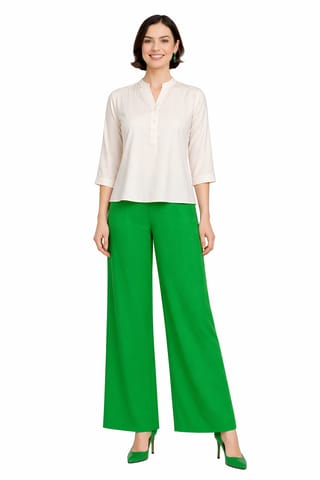 PALAZZO RAY  FOREST GREEN STRAIGHT